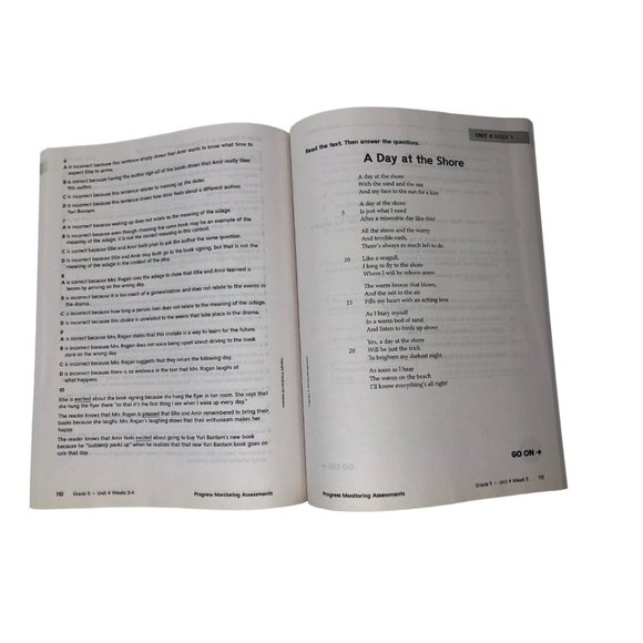 Wonders Progress Monitoring Assessments Grade 5 Reading Homeschool Workbook - Picture 5 of 9